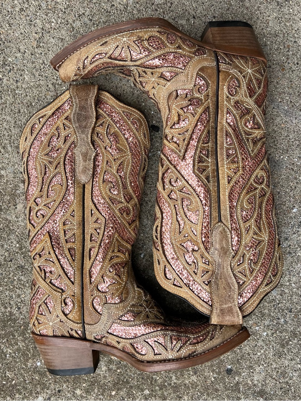 JB Dillon Glitter Cowgirl Boots Western Cowboy Coastal Women’s Size 5B